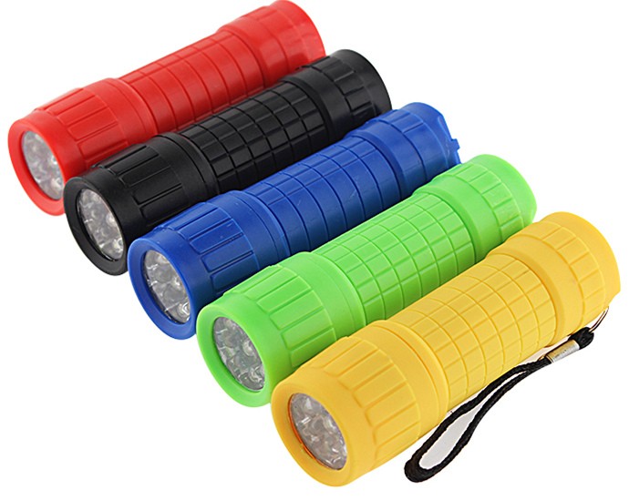 9LED COB plastic flashlights torches colorful gifts