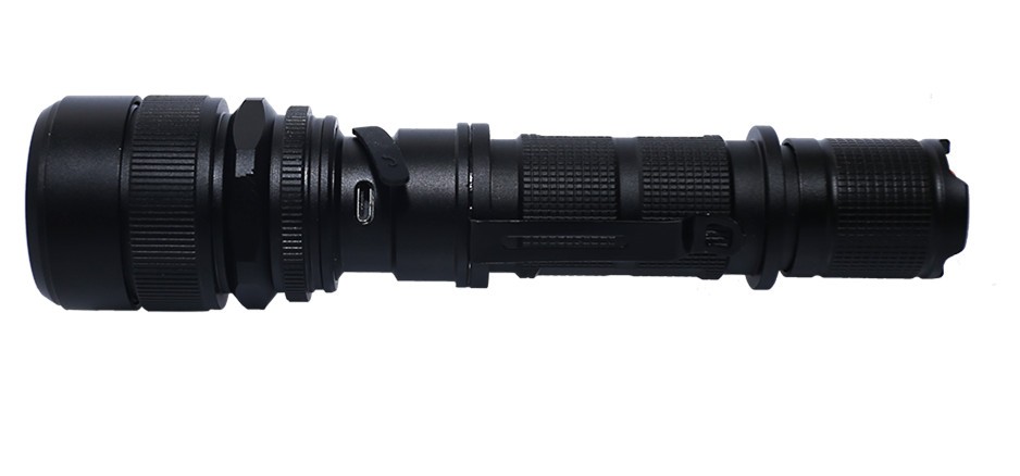Rechargerable USB zoom flashlights Gun torch