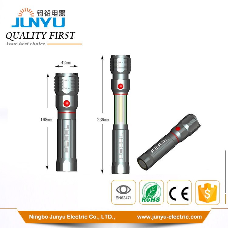 aluminum COB zoom stretching flashlights  work light