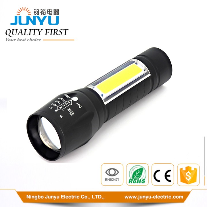 aluminum flashlight rechargerable COB EDC poacket light