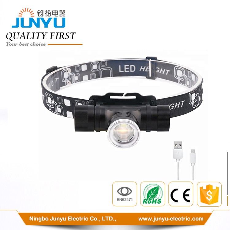 1000 Lumens ZOOMABLE Headlamp USB Rechargeable aluminum torch