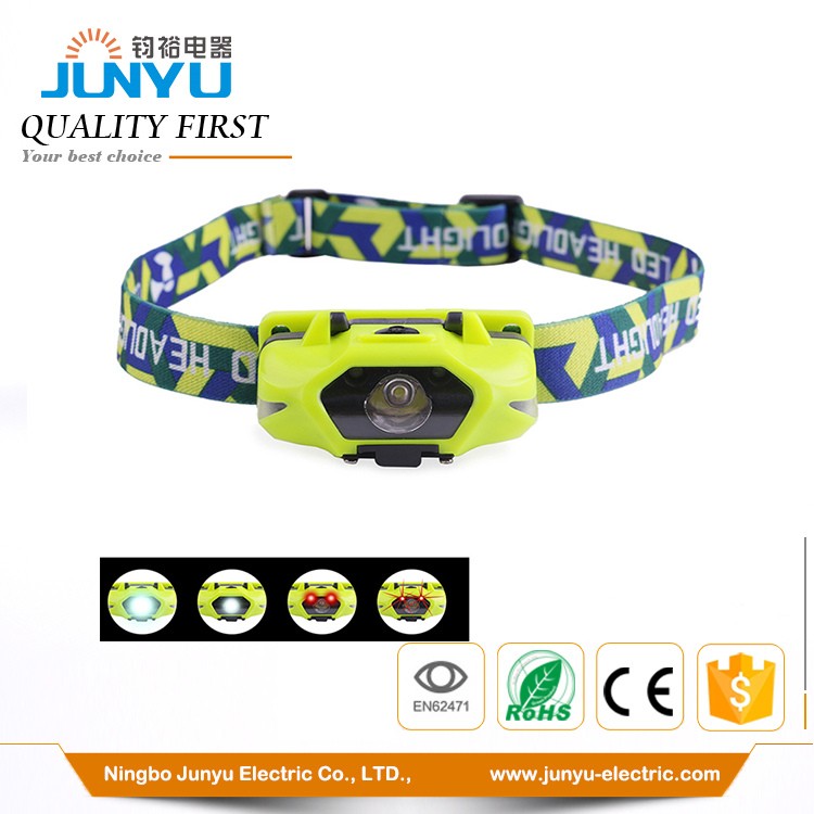 3 LED plastic head lamp with red light