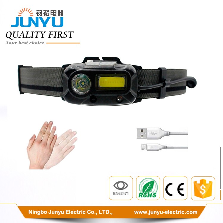 Rechargeable 3W COB white and red LED headlamp